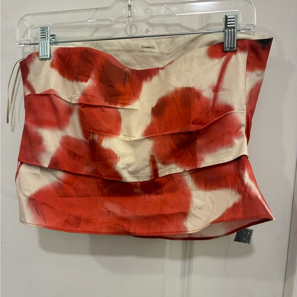 Mango Tops - Mango Vibrant Orange and Cream Crop Top